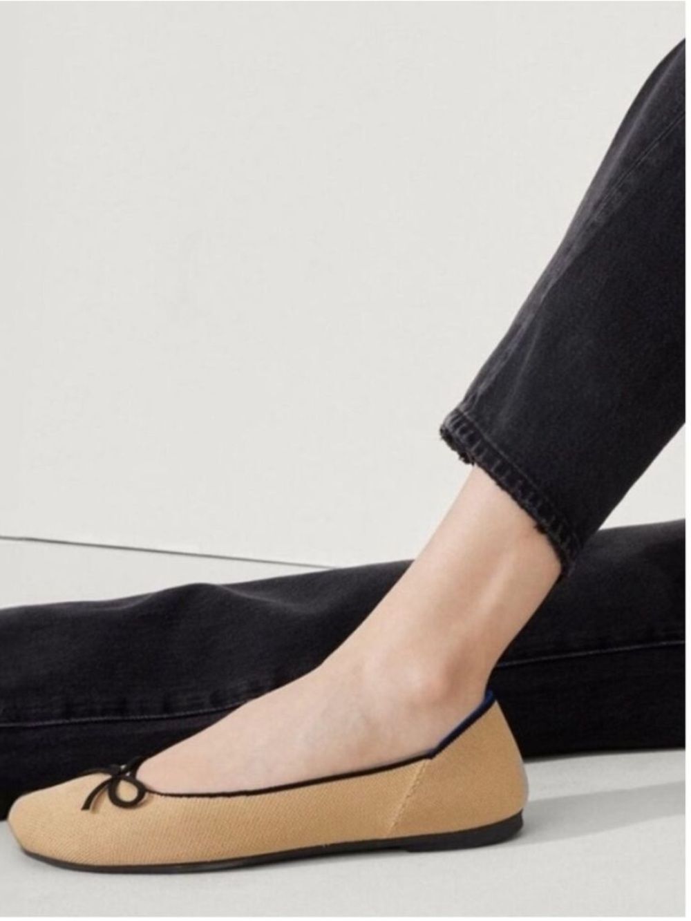Rothy's Ballet Flats In Beige & Black, Size 10.5, NWOT display pair